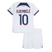 Otroški Nogometni dresi Paris Saint-Germain Ousmane Dembele #10 Gostujoči 2023-24 Kratek Rokav (+ Kratke hlače)